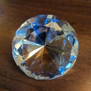 Vintage crystal diamond paperweight